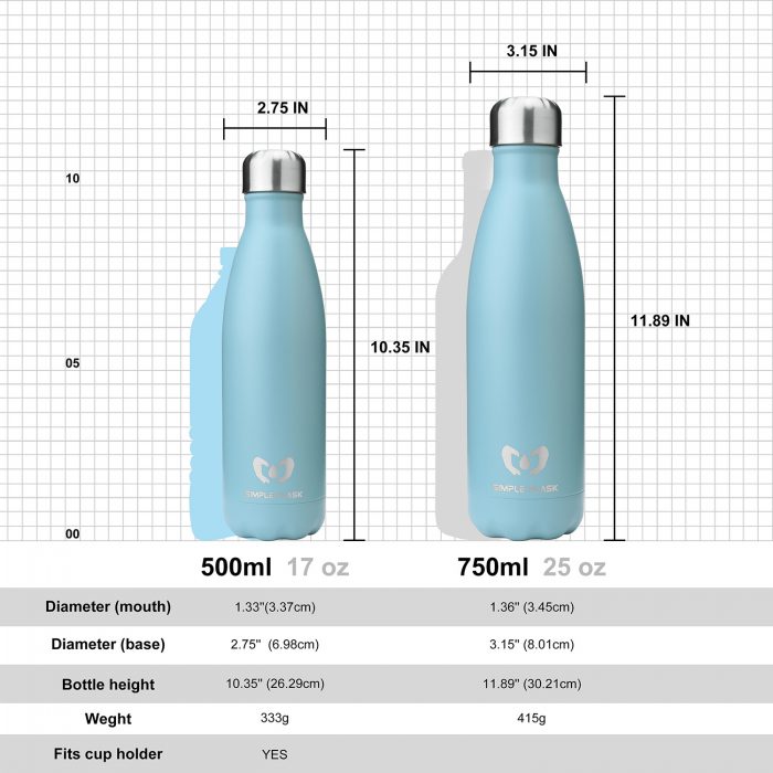 vacuum insulated stainless steel water bottle